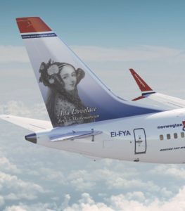 Norwegian Airways are currently featuring portraits of influential women on the tails of their planes.