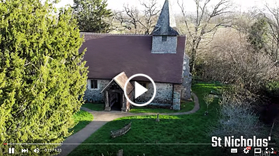 Video filmed with a drone at St Nicholas & Wisley Church